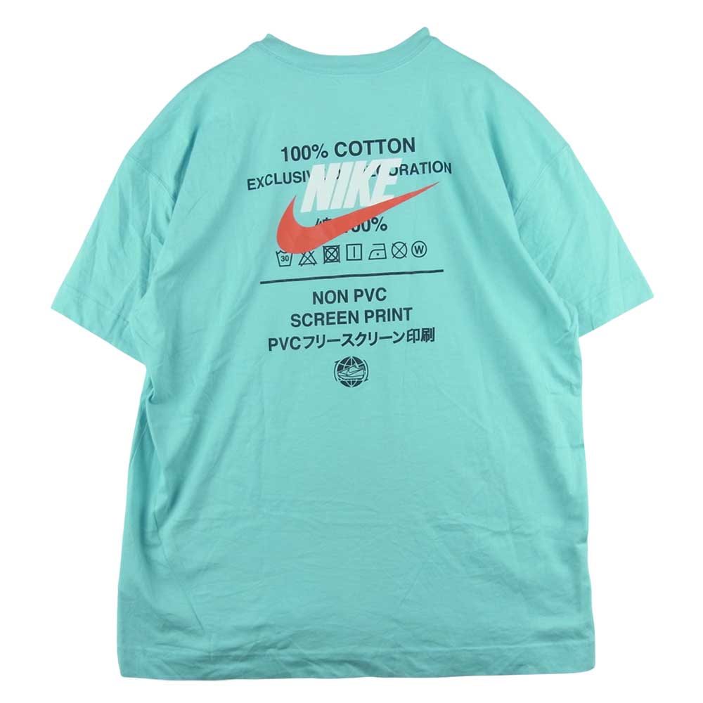 NIKE ナイキ AS M NSW SS TEE BLEACHED AQUA プリント 半袖 Tシャツ コットン ライトブルー系 XL【中古】