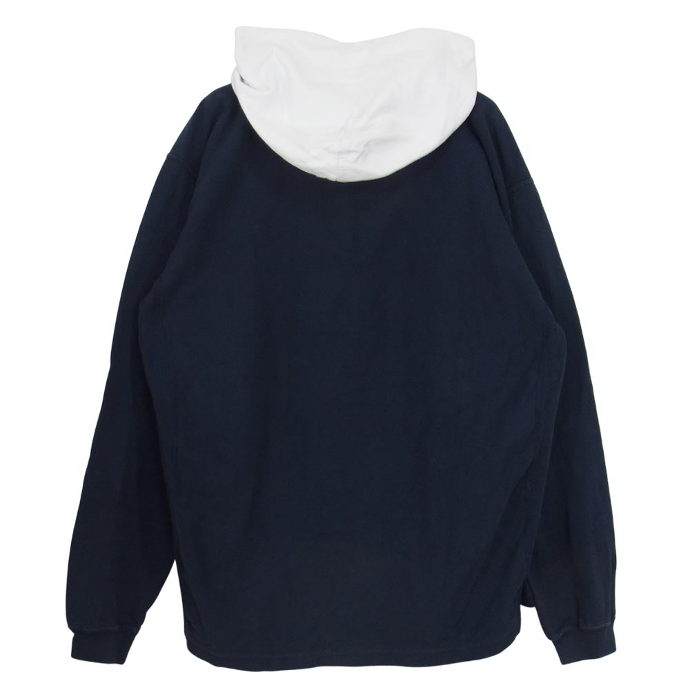 Champion チャンピオン C3-P408 ロングスリーブ フーデッド シャツ カットソー ネイビー系 XL【中古】