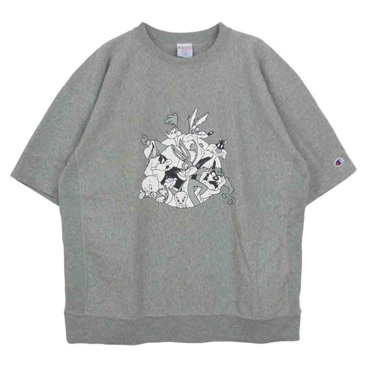 Champion チャンピオン C8-P329 リバースウィーブ プリント Tシャツ グレー系 M【中古】