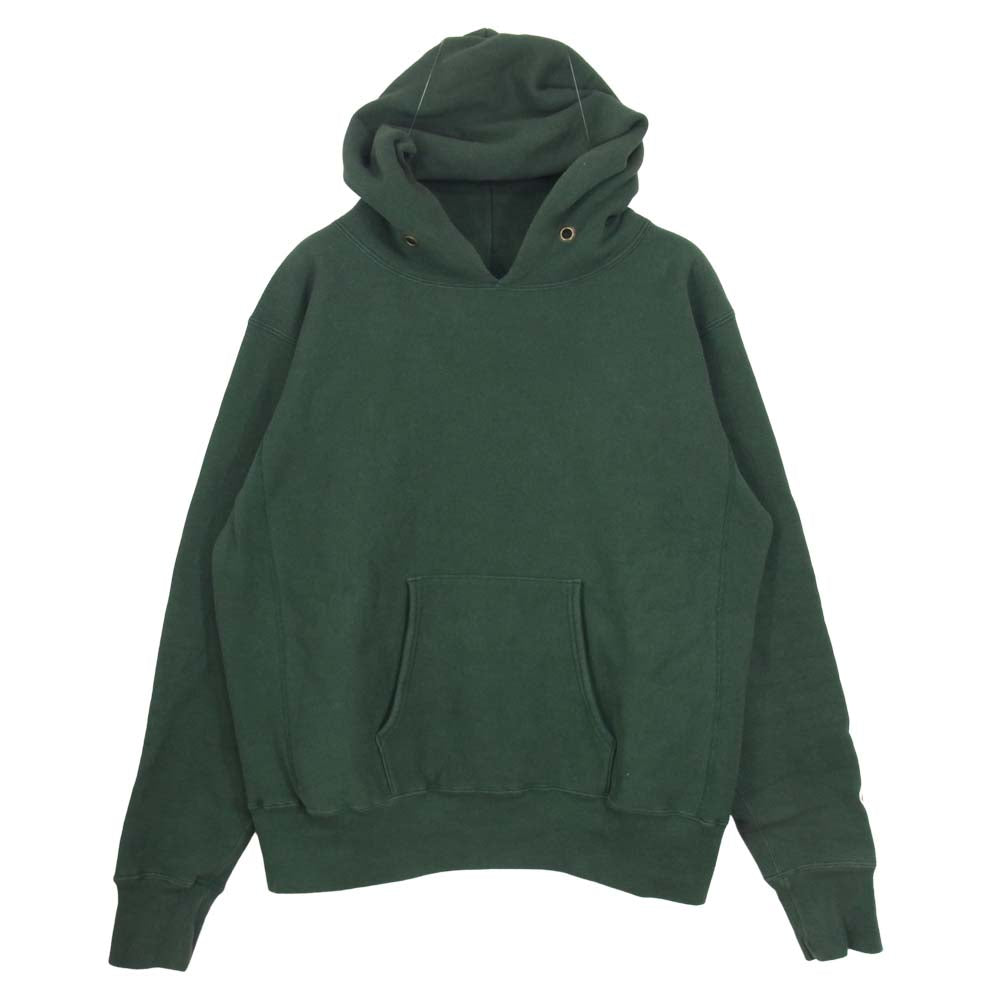Champion チャンピオン CS-U101 USA製 単タグ復刻 12.5oz リバースウィーブ プルオーバー パーカー グリーン系 XL【中古】