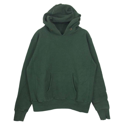 Champion チャンピオン CS-U101 USA製 単タグ復刻 12.5oz リバースウィーブ プルオーバー パーカー グリーン系 XL【中古】