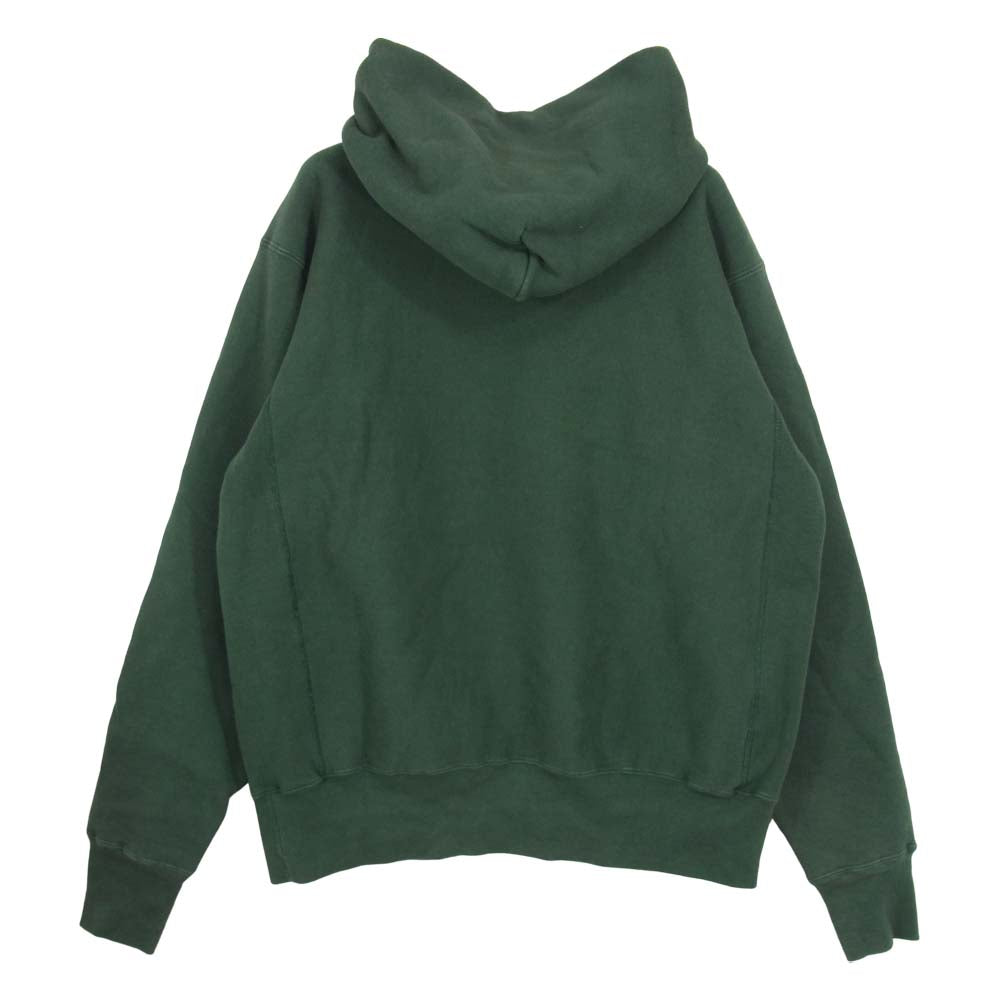 Champion チャンピオン CS-U101 USA製 単タグ復刻 12.5oz リバースウィーブ プルオーバー パーカー グリーン系 XL【中古】