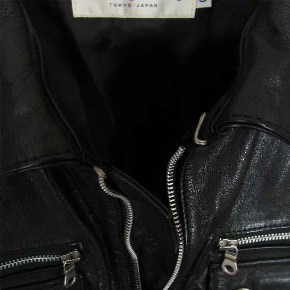 VANQUISH ヴァンキッシュ VJJ3036 カーフスキン レザー ミリタリー ジャケット ブラック系 S【中古】