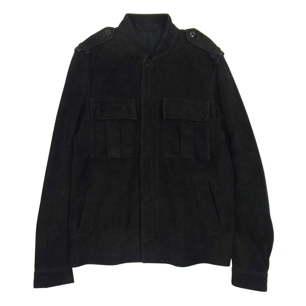 ATTACHMENT アタッチメント ゴートレザー スエード ミリタリー ジャケット ブラック系 2【中古】