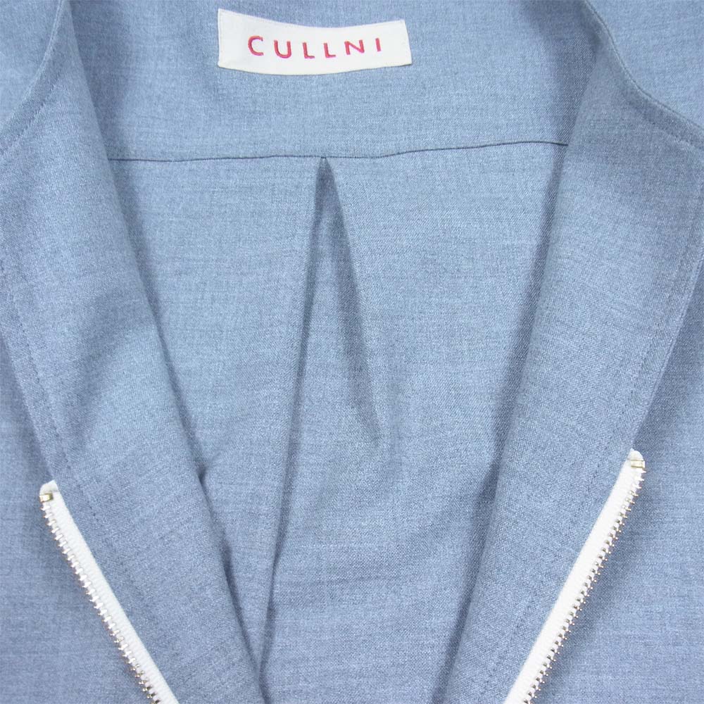 CULLNI 18SS 18-SS-012 ハーフ ジップ ノーカラー プルオーバー カットソー グレー系 2【中古】