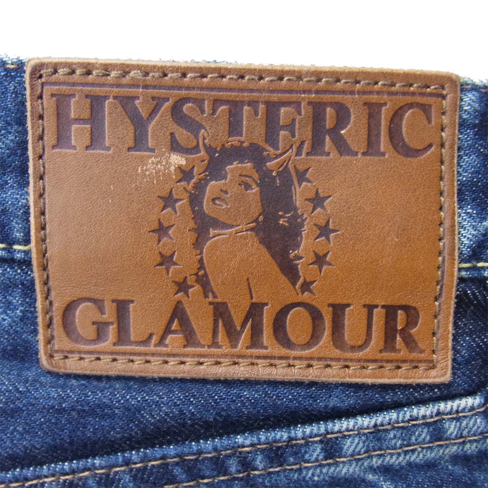 HYSTERIC GLAMOUR ヒステリックグラマー 0203AP06 ウォッシュ加工 スタッズ デニム パンツ インディゴブルー系 30【中古】