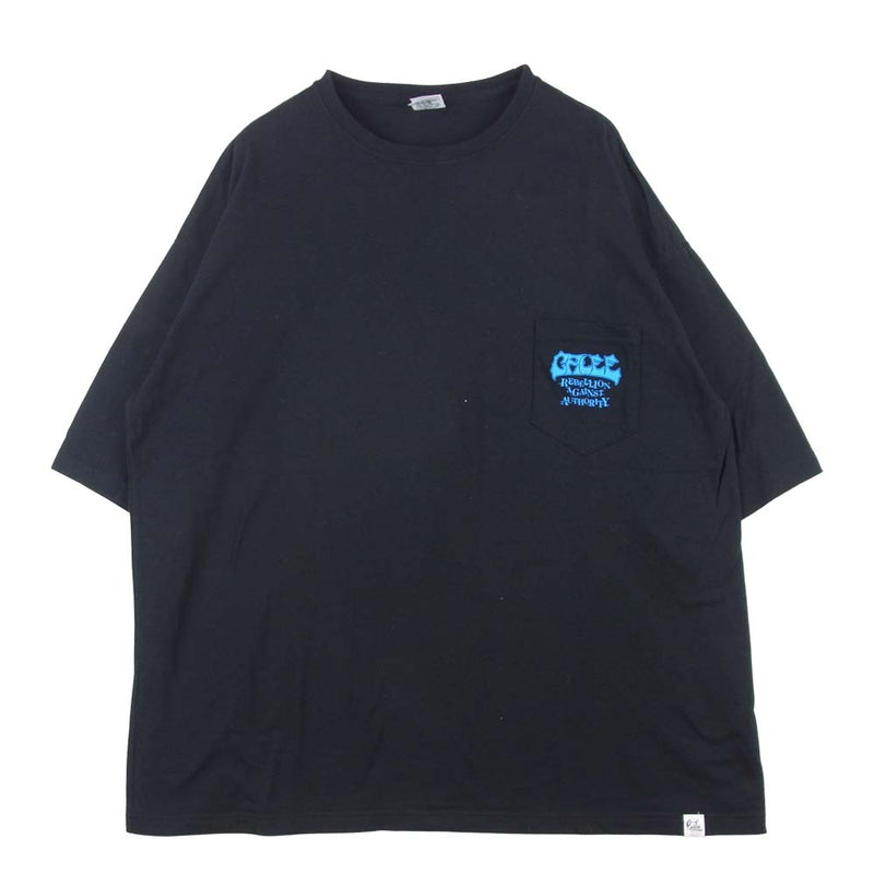 CALEE キャリー 5008-01 ポケット付き 半袖 Tシャツ コットン 中国製 ブラック系 XL【中古】