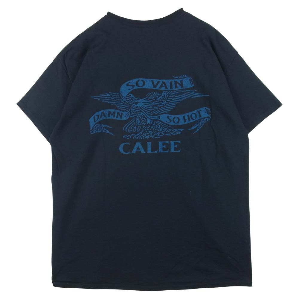 CALEE キャリー 221H1010899 GRAVIS Logo eagle t-shirt グラヴィス ロゴプリント 半袖 Tシャツ ブラック系 XL【中古】