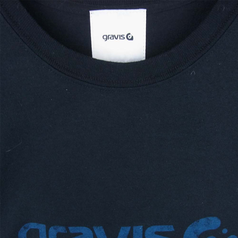 CALEE キャリー 221H1010899 GRAVIS Logo eagle t-shirt グラヴィス ロゴプリント 半袖 Tシャツ ブラック系 XL【中古】