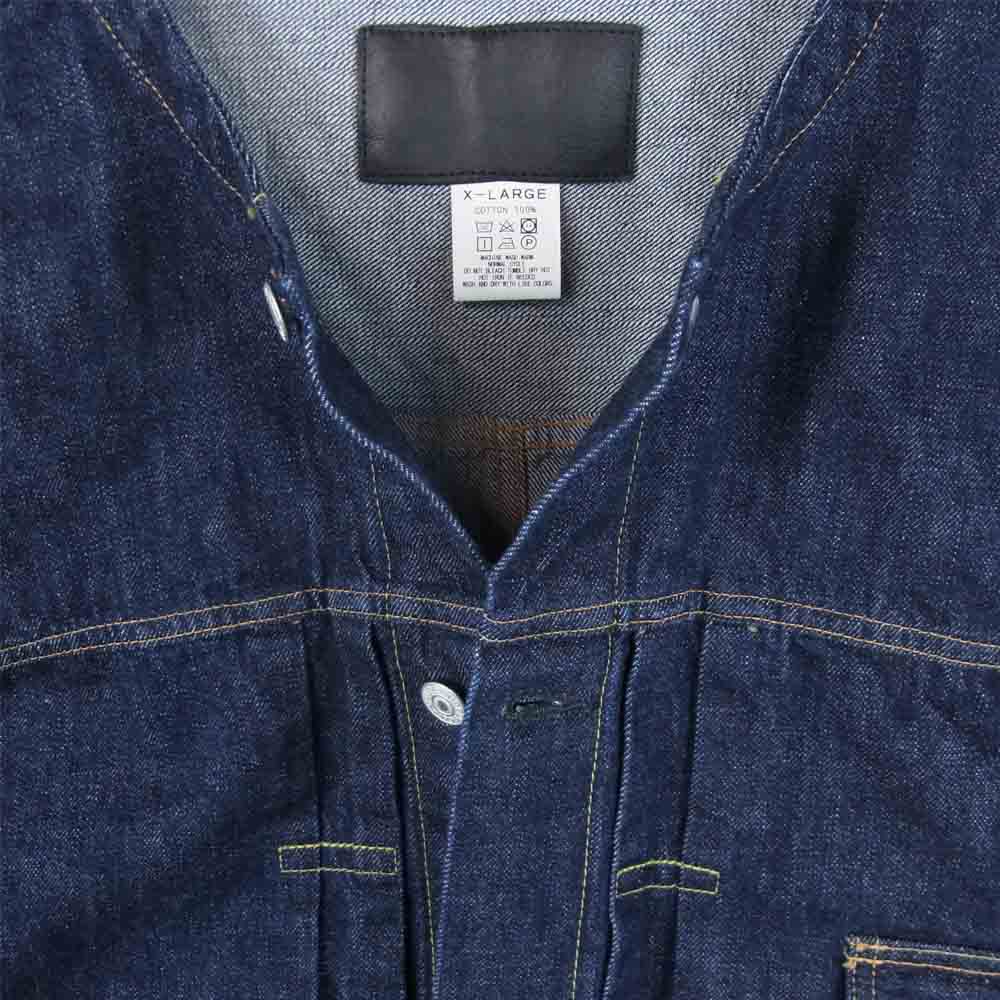 CALEE キャリー 21SS 1st TYPE NO COLLAR DENIM JACKET ノーカラー デニム ジャケット インディゴブルー系 XL【美品】【中古】