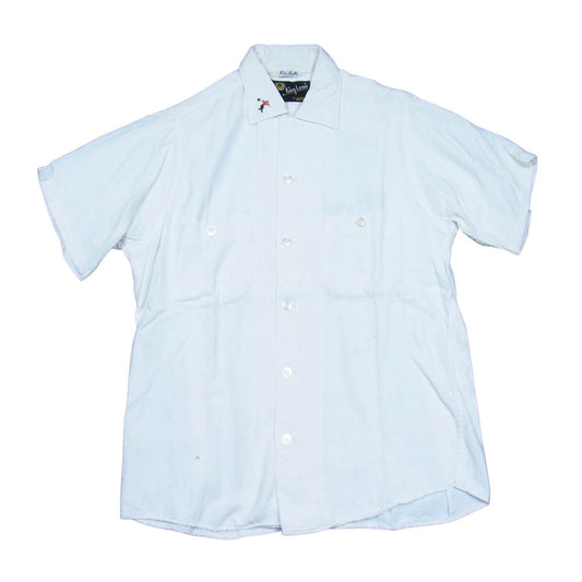 キングルイ 50s 黒タグ シシュウ ボーリング シャツ ホワイト系 S【中古】