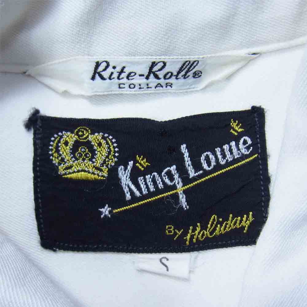 50’s King Louie ボーリングシャツ 黒タグ キングルイ 50s 黒タグ シシュウ ボーリング シャツ ホワイト系 S