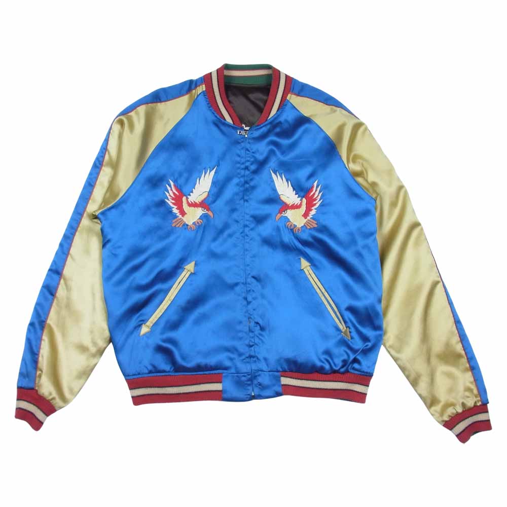 TAILOR TOYO テイラー東洋 M18280 M品番 サテン×サテン リバーシブル スカジャン スーベニア ジャケット 青×茶系 L【中古】