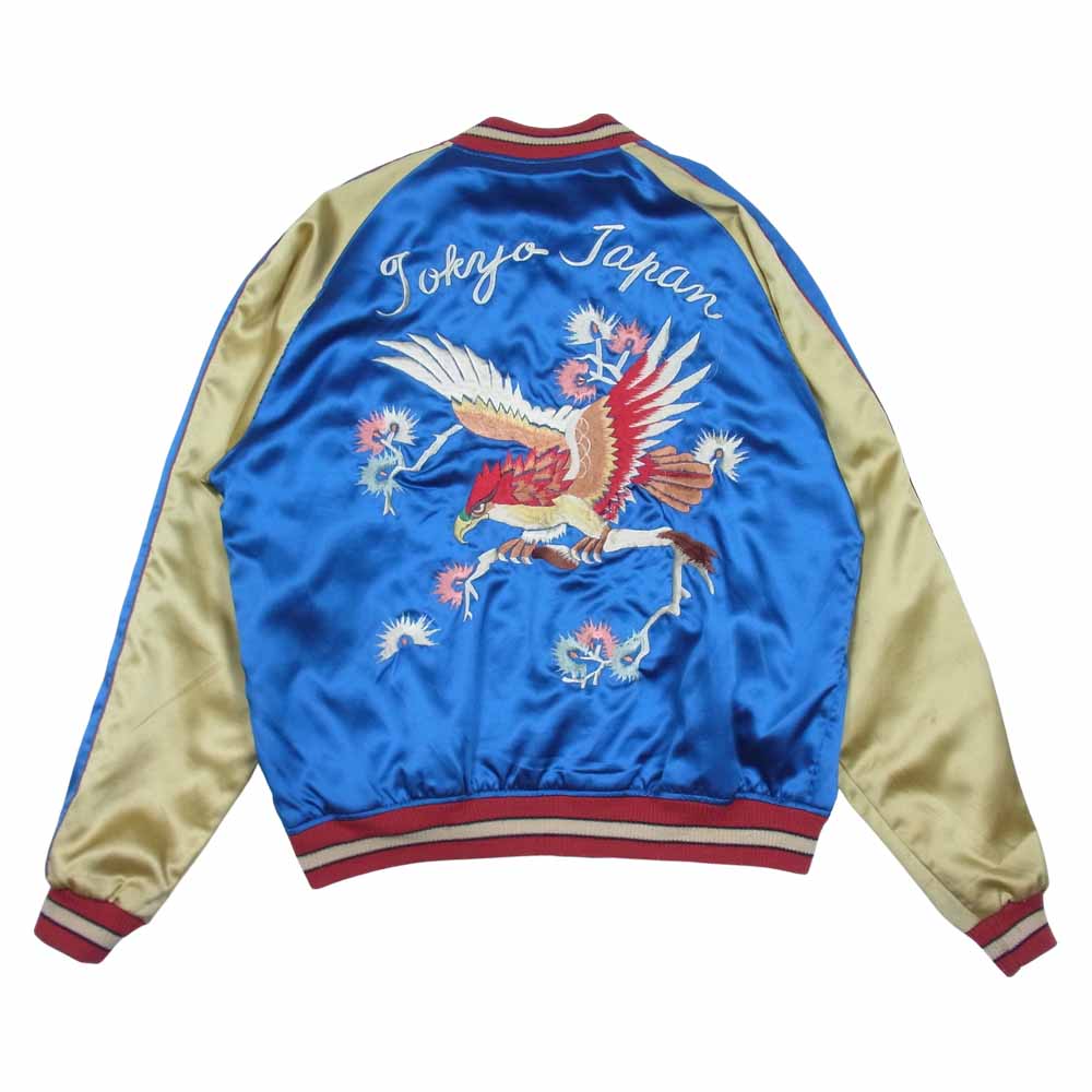 TAILOR TOYO テイラー東洋 M18280 M品番 サテン×サテン リバーシブル スカジャン スーベニア ジャケット 青×茶系 L【中古】