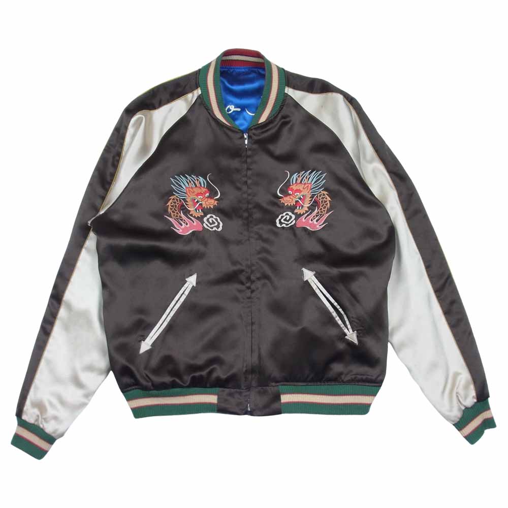 TAILOR TOYO テイラー東洋 M18280 M品番 サテン×サテン リバーシブル スカジャン スーベニア ジャケット 青×茶系 L【中古】