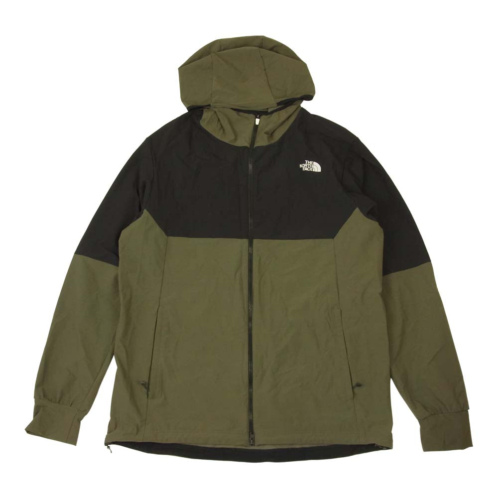 THE NORTH FACE ノースフェイス NP21986 Urban Active Flex Hoodie アーバン アクティブ フレックス フーディ ストレッチ ナイロン ジャケット カーキ系 XL【中古】