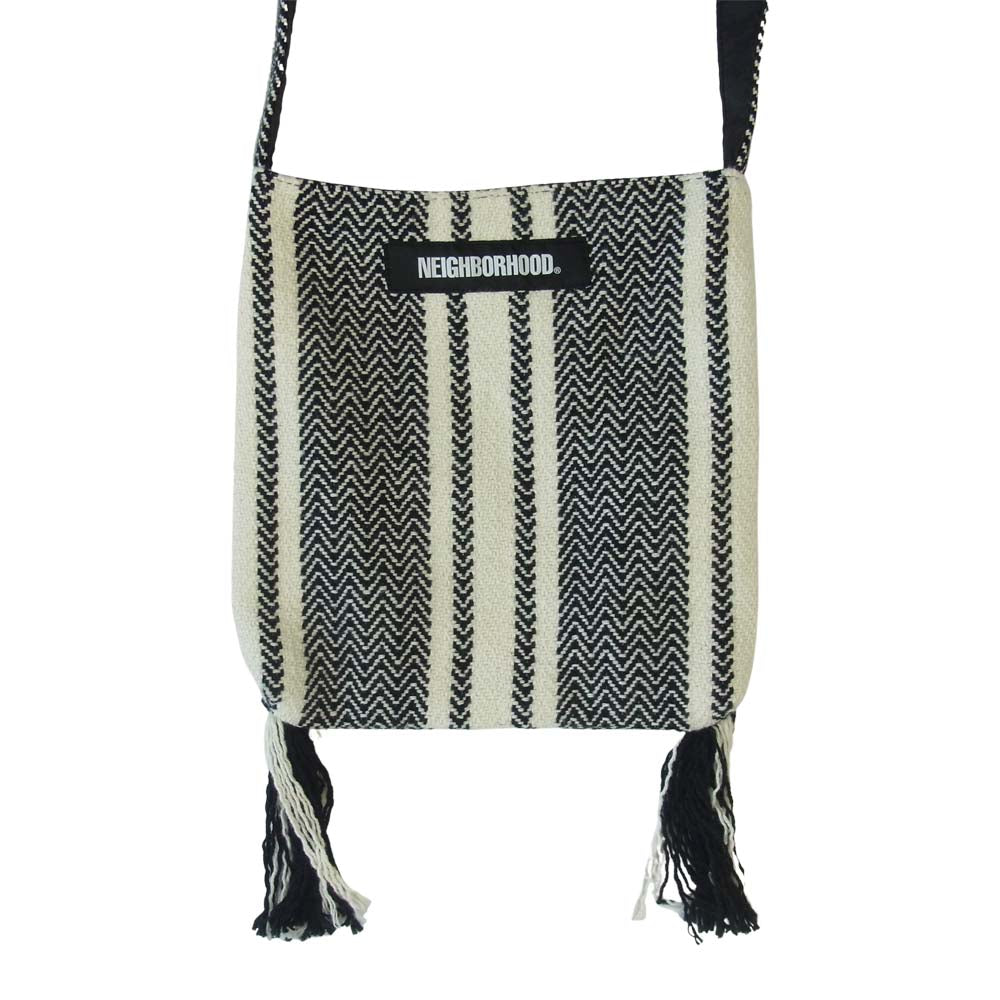 NEIGHBORHOOD ネイバーフッド WEAVING SHOULDER/C-LUGGAGE ショルダー バッグ ブラック系 ホワイト系 F【中古】