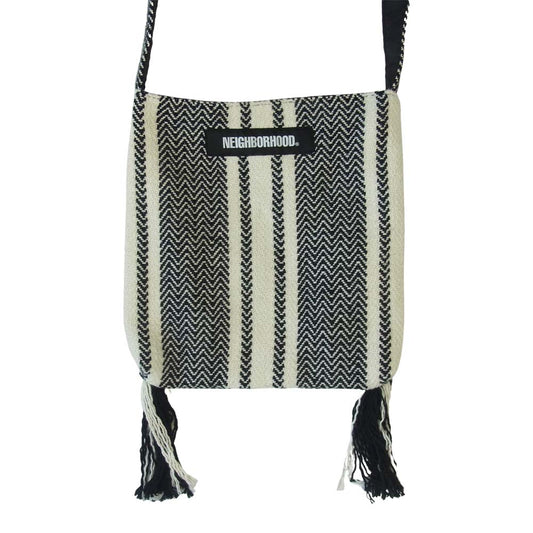 NEIGHBORHOOD ネイバーフッド WEAVING SHOULDER/C-LUGGAGE ショルダー バッグ ブラック系 ホワイト系 F【中古】