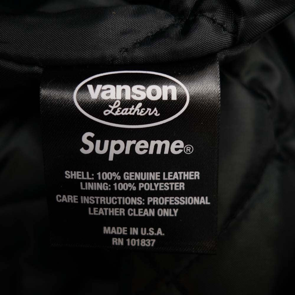 Supreme シュプリーム 20AW × Vanson Leathers Worn Leather Jacket バンソン レザー ジャケット ブルゾン Brown L【新古品】【未使用】【中古】