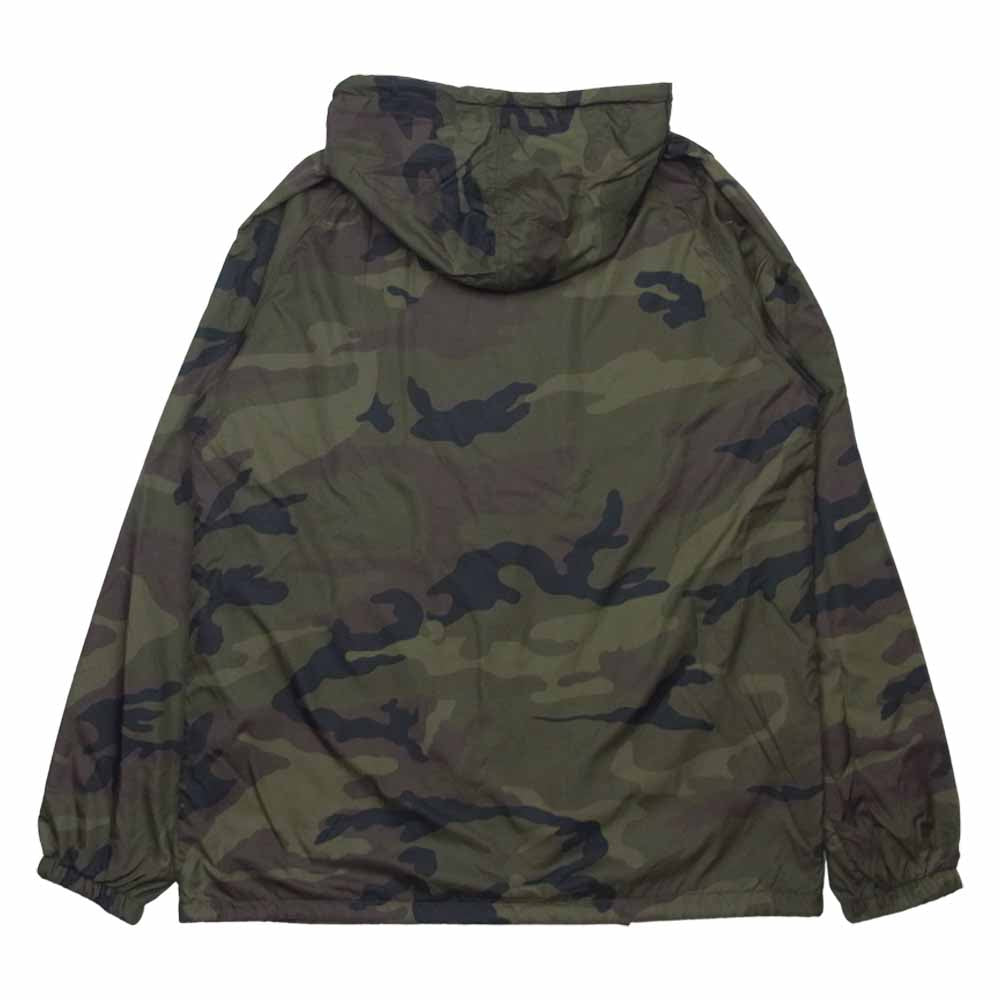 OBEY オベイ カモフラ ロゴ パーカー ナイロン 中国製 カーキ系 L【中古】