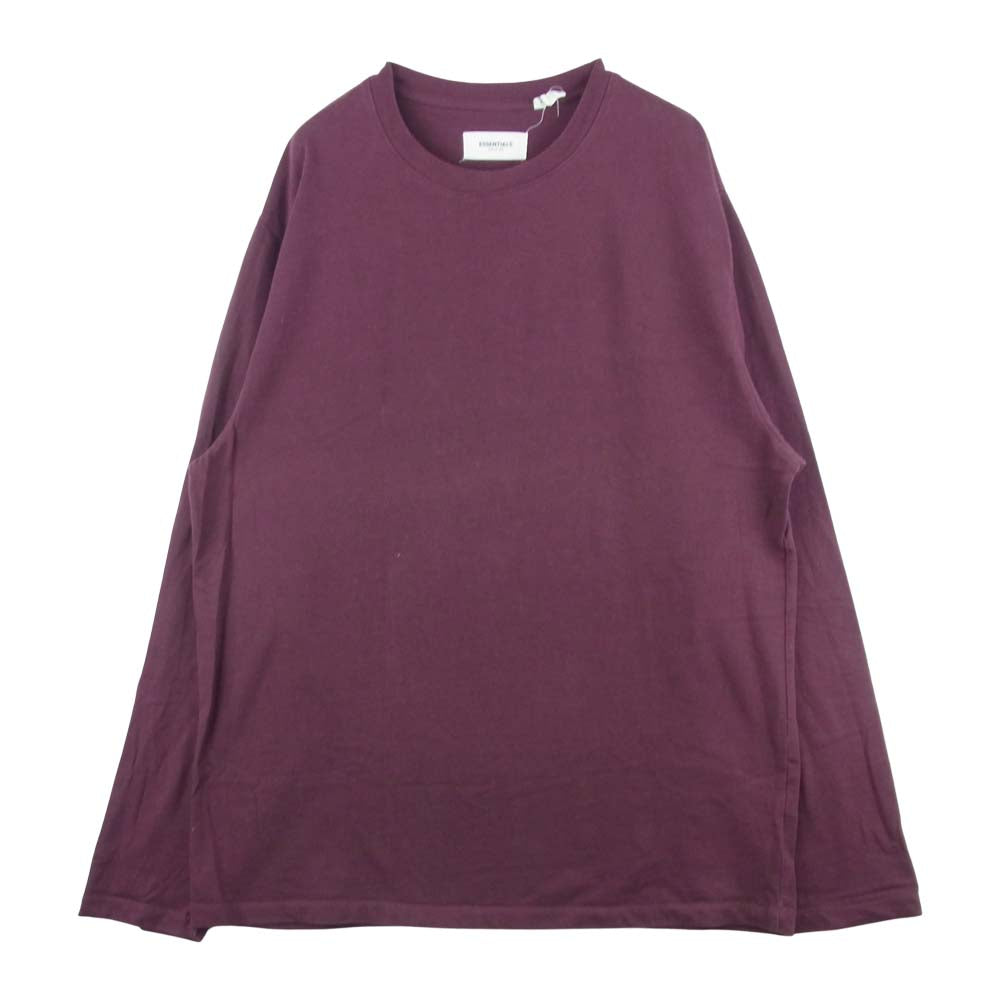 FEAR OF GOD フィアオブゴッド ESSENTIALS エッセンシャルズ バックロゴ プリント 長袖 Tシャツ パープル系 S【中古】