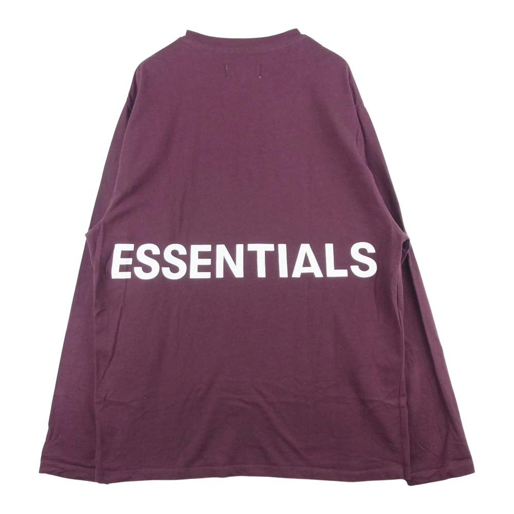 FEAR OF GOD フィアオブゴッド ESSENTIALS エッセンシャルズ バックロゴ プリント 長袖 Tシャツ パープル系 S【中古】
