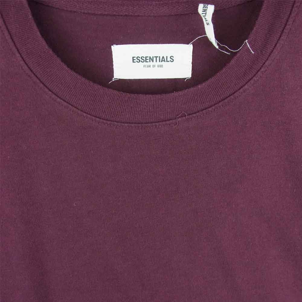 FEAR OF GOD フィアオブゴッド ESSENTIALS エッセンシャルズ バックロゴ プリント 長袖 Tシャツ パープル系 S【中古】