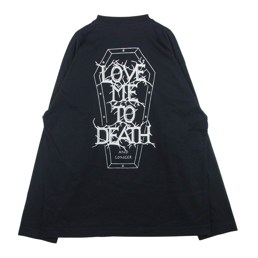 VETEMENTS ヴェトモン Love Me Too Death L/S TEE バックプリント 長袖 Tシャツ コットン ブラック系 S【中古】