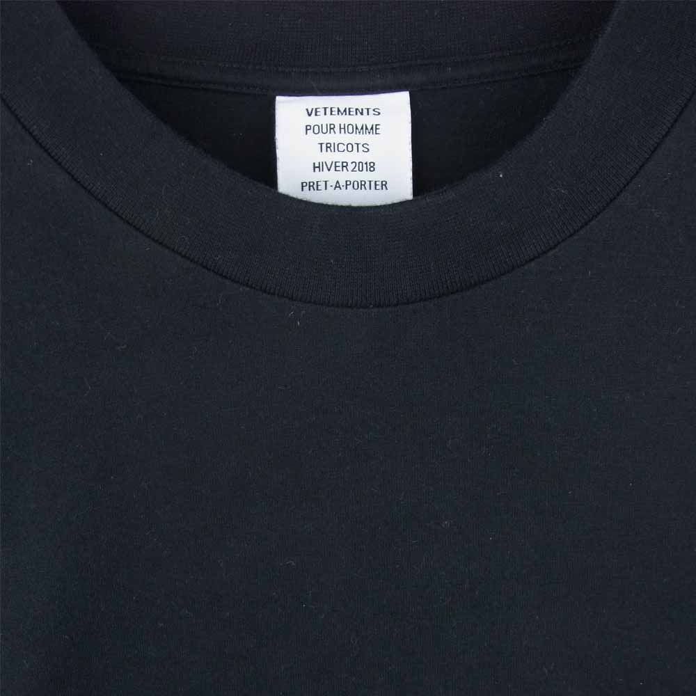 VETEMENTS ヴェトモン Love Me Too Death L/S TEE バックプリント 長袖 Tシャツ コットン ブラック系 S【中古】