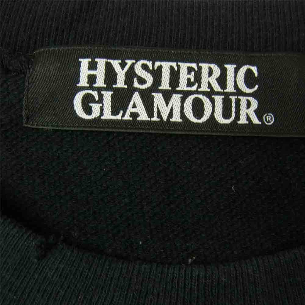 HYSTERIC GLAMOUR ヒステリックグラマー 0241CS03 ダメージ加工 ガールプリント スウェット ブラック系 S【中古】