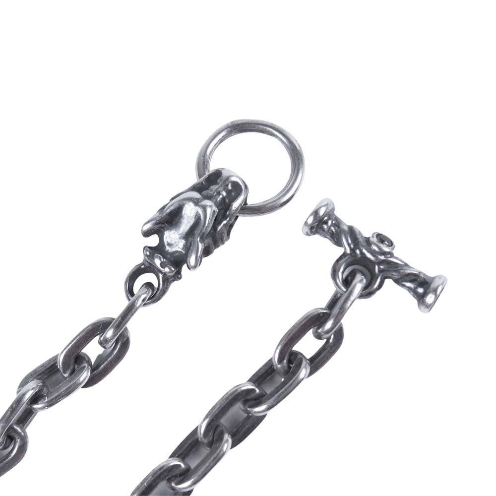 TRAVIS WALKER トラヴィスワーカー DOUBLE CROSS スモールガーゴイルチャーム オーバルリンク Tバー w/ペリドット ブレスレット シルバー系【中古】