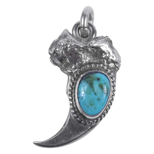 FIRST ARROW's ファーストアローズ ターコイズ ベアクロ― ペンダント トップ シルバー系【中古】
