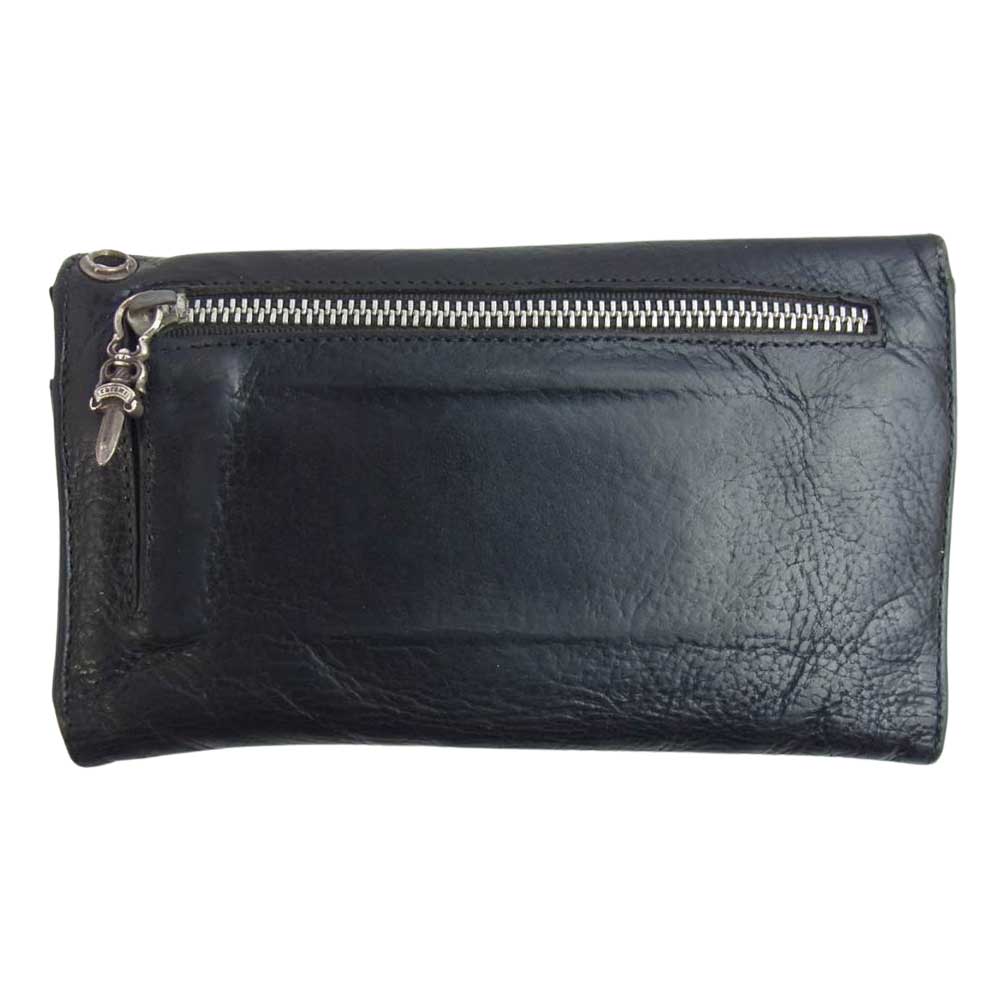 CHROME HEARTS クロムハーツ（原本無） WAVE WALLET ウェーブウォレット クロスボール ブラック系【中古】