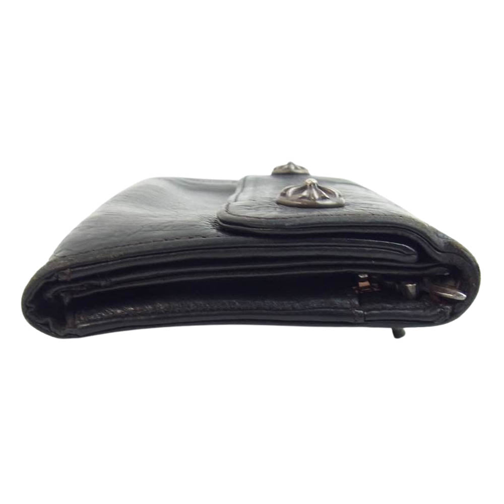CHROME HEARTS クロムハーツ（原本無） WAVE WALLET ウェーブウォレット クロスボール ブラック系【中古】