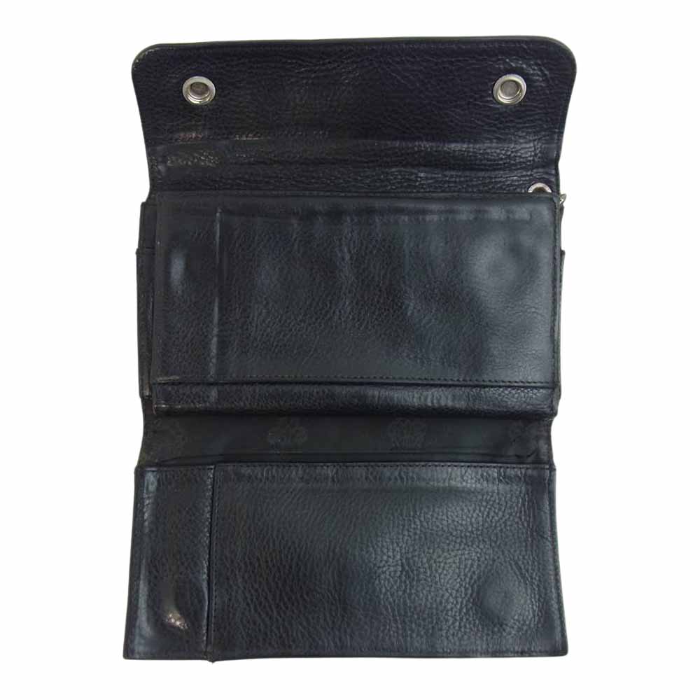 CHROME HEARTS クロムハーツ（原本無） WAVE WALLET ウェーブウォレット クロスボール ブラック系【中古】