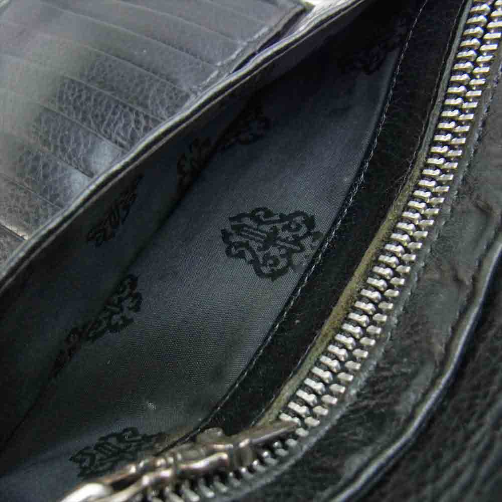 CHROME HEARTS クロムハーツ（原本無） WAVE WALLET ウェーブウォレット クロスボール ブラック系【中古】