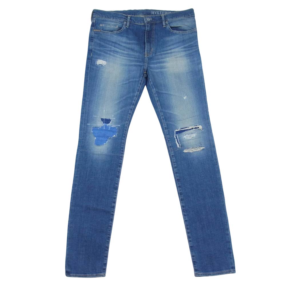 HYSTERIC GLAMOUR ヒステリックグラマー 0261AP14 KPR加工 ISKO スタッズ リペア リメイク デニム パンツ インディゴブルー系 34【美品】【中古】