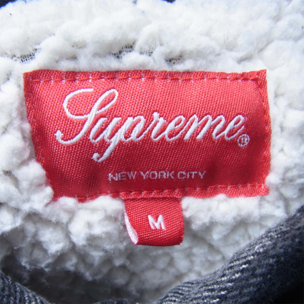 Supreme シュプリーム 17AW Buffalo Plaid Sherpa Chore Shirt バッファロー チェック ジャケット ブラック系 M【中古】