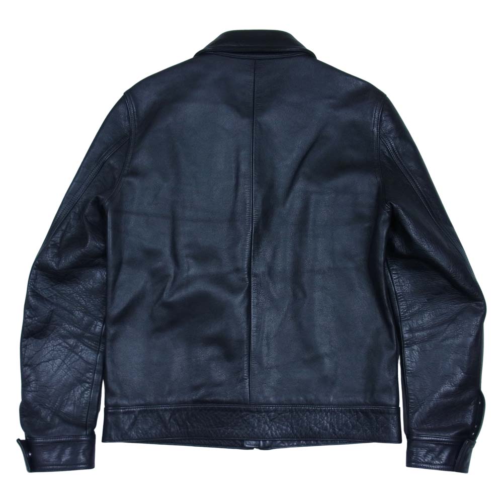 WACKO MARIA ワコマリア 牛革 裏地ドット シングル レザー ライダース ジャケット ステアハイド ブラック系 M【美品】【中古】