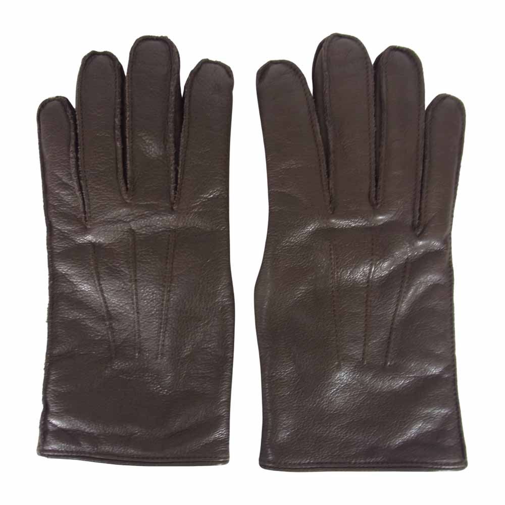 RRL ダブルアールエル LEATHER OFFICER'S GLOVE レザー オフィサーズ アビエーター ミリタリー グローブ ブラウン系 M【中古】