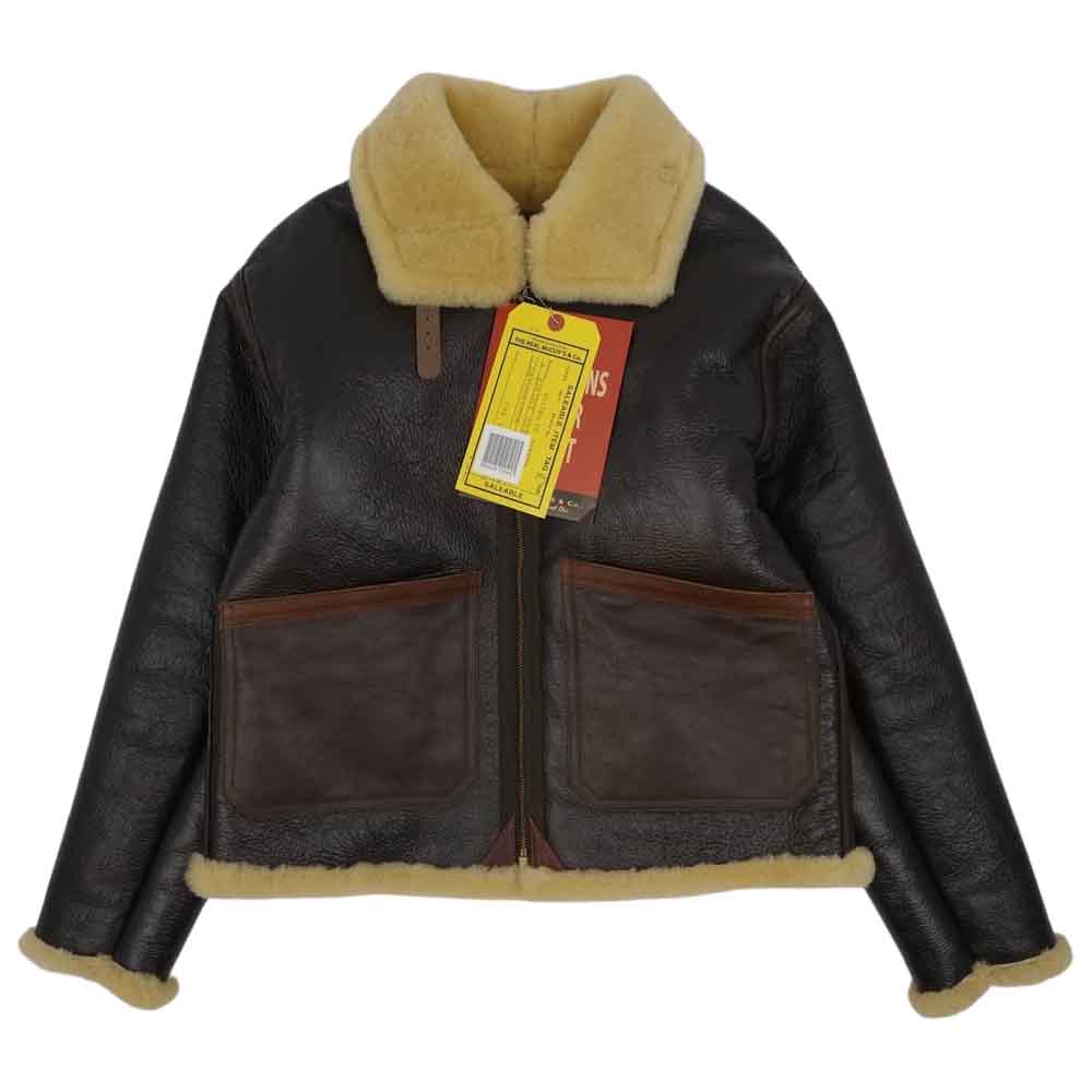 The REAL McCOY'S ザリアルマッコイズ MJ21103 TYPE D-1 PATCH POCKET MODIFY パッチ ポケット モディファイ ムートン フライト ジャケット ブラウン系 S【美品】【中古】