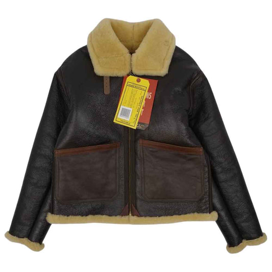 The REAL McCOY'S ザリアルマッコイズ MJ21103 TYPE D-1 PATCH POCKET MODIFY パッチ ポケット モディファイ ムートン フライト ジャケット ブラウン系 S【美品】【中古】