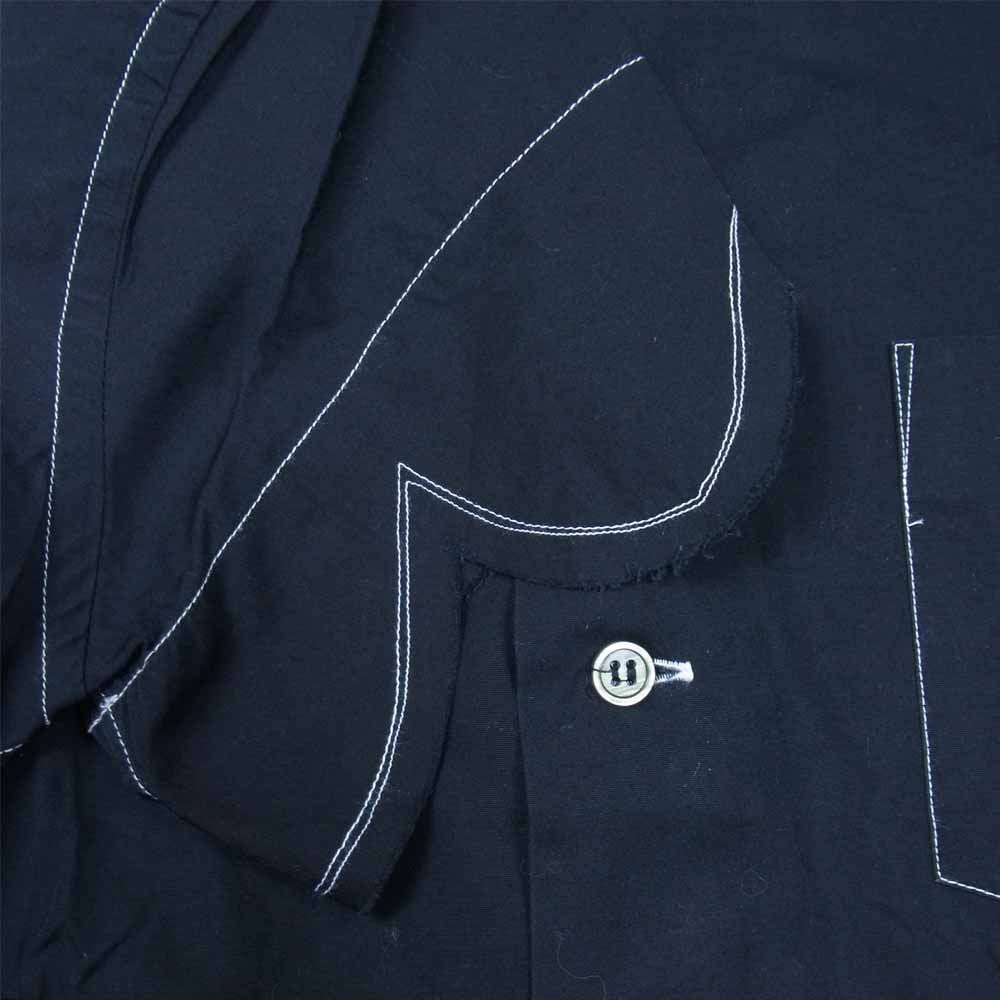 COMME des GARCONS コムデギャルソン BLACK AD2008 1C-B004 丸襟 半袖 シャツ ブラック系 S【中古】