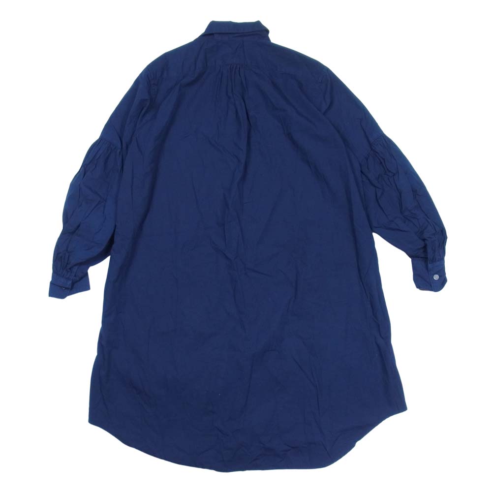 COMME des GARCONS コムデギャルソン コムコム W13B021-1 フランス製 ギャザースリーブ シャツ ワンピース ネイビー系 XS【中古】