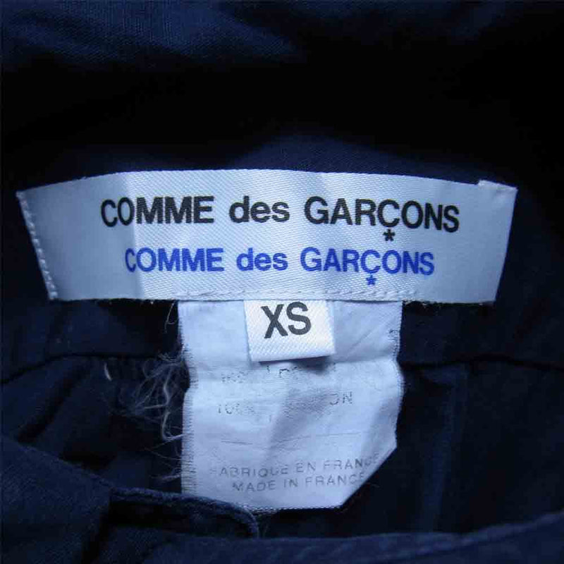 COMME des GARCONS コムデギャルソン コムコム W13B021-1 フランス製 ギャザースリーブ シャツ ワンピース ネイビー系 XS【中古】