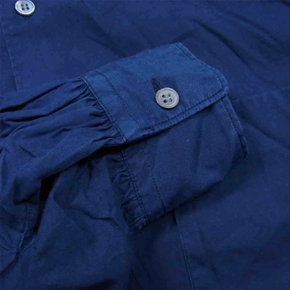 COMME des GARCONS コムデギャルソン コムコム W13B021-1 フランス製 ギャザースリーブ シャツ ワンピース ネイビー系 XS【中古】