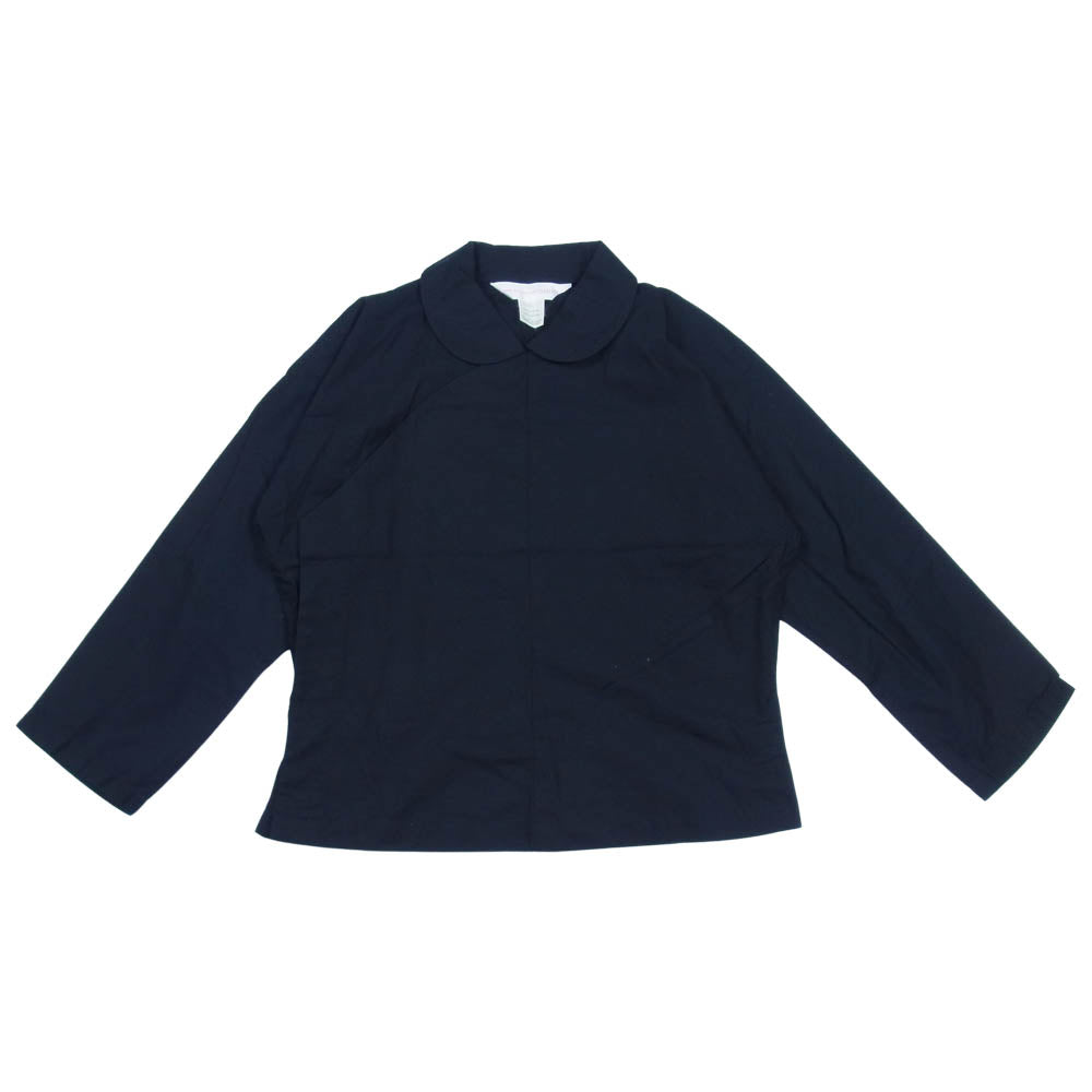 COMME des GARCONS コムデギャルソン SHIRT W19804 フランス製 丸襟 ラップ チャイナ シャツ ブラック系 S【中古】