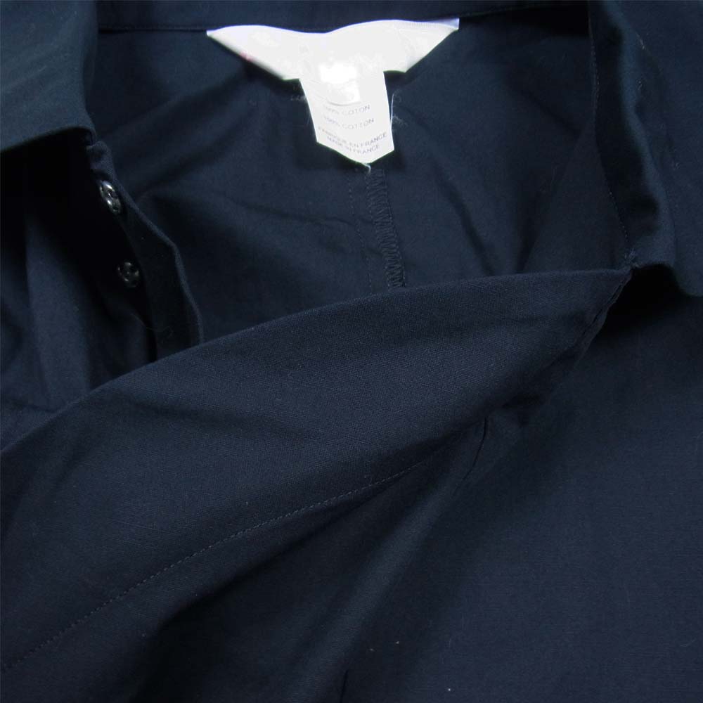 COMME des GARCONS コムデギャルソン SHIRT W19804 フランス製 丸襟 ラップ チャイナ シャツ ブラック系 S【中古】