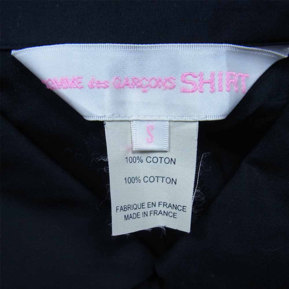 COMME des GARCONS コムデギャルソン SHIRT W19804 フランス製 丸襟 ラップ チャイナ シャツ ブラック系 S【中古】