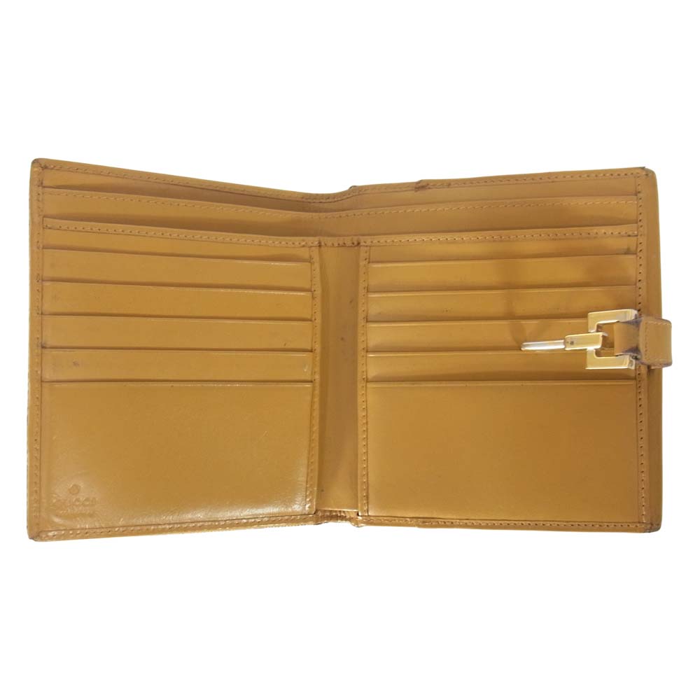 GUCCI グッチ GGキャンバス シェリーライン ジャッキー Ｗホック 二つ折り 財布 ブラウン系【中古】